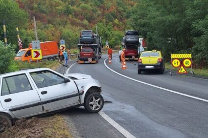 Accident şi circulaţie îngreunată pe DN 6