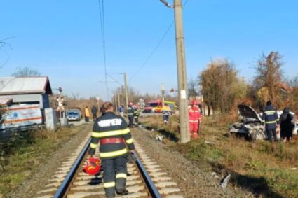 Accident mortal la Caransebeș, după ce o mașină a fost lovită de tren